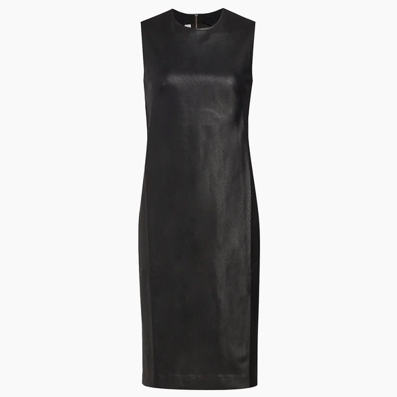 NWT Spanx‎ Faux Leather Sheath Dress Black Sleeveless Medium - Picture 7 of 11
